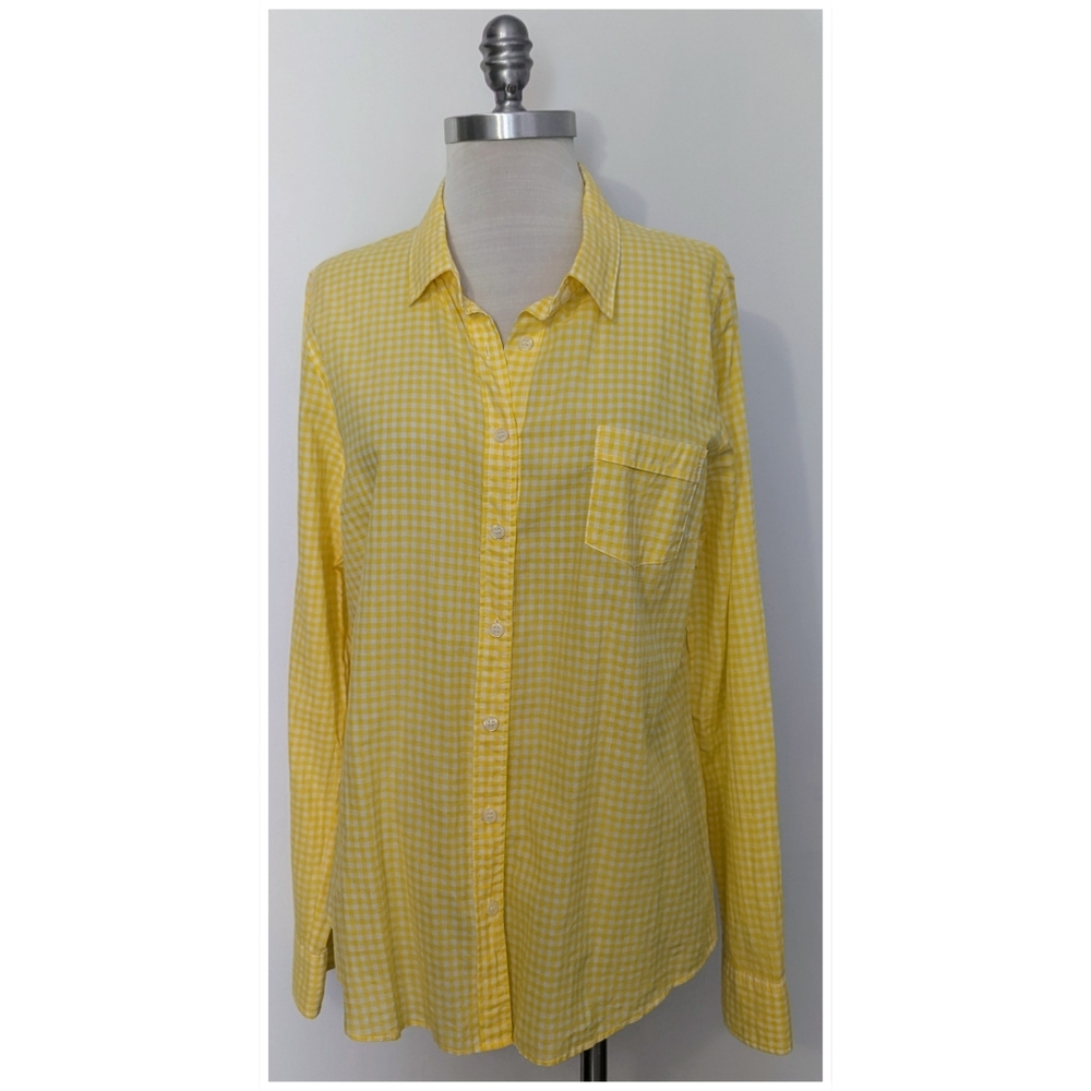 J. Crew Checked Button Up Blouse - image 1